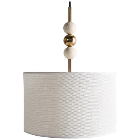Lampadario Loky Metallo Ottone /beige - Foto 2