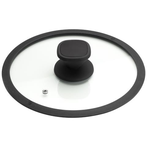 Coperchio in Vetro Temperato 26 cm PRO - Con Bordo in Acciaio Inox e Valvola di Sfiato - Resistente agli Shock Termici - Foto 1