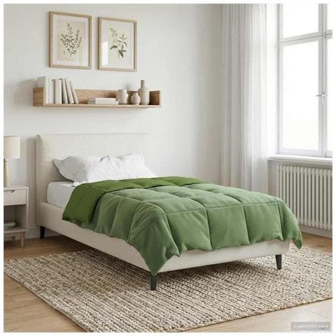 Piumone Completo Annuale Verde 155 x 200 cm Microfibra - Foto 2