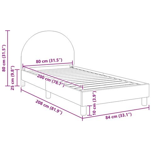 Struttura letto bambini con testata Rosa 80 x 200 cm - Foto 9