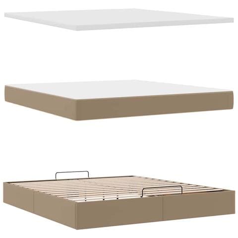 Struttura Letto Pouf con Materasso 160x200 cm Similpelle - Foto 9