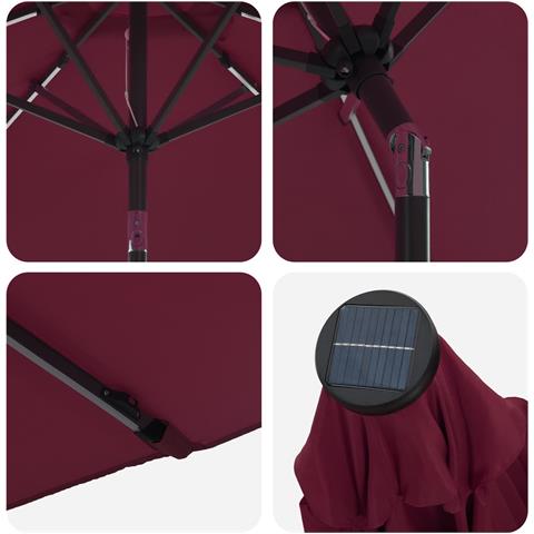 Parasol da Giardino con Luci LED 230 x 230 cm Poliestere - Foto 8