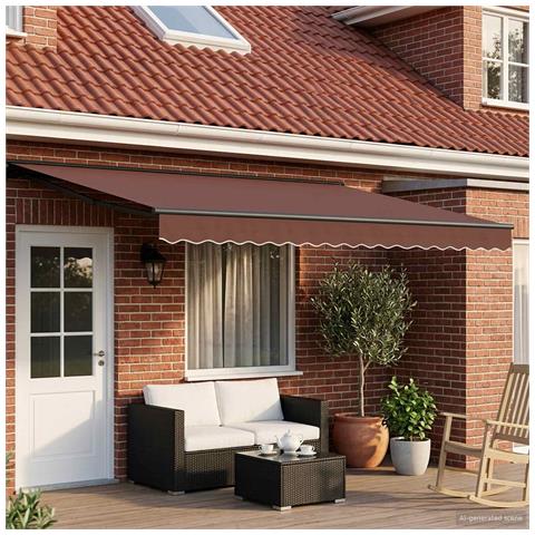 Tenda retrattile manuale Marrone 5 × 3,5 m - Foto 2