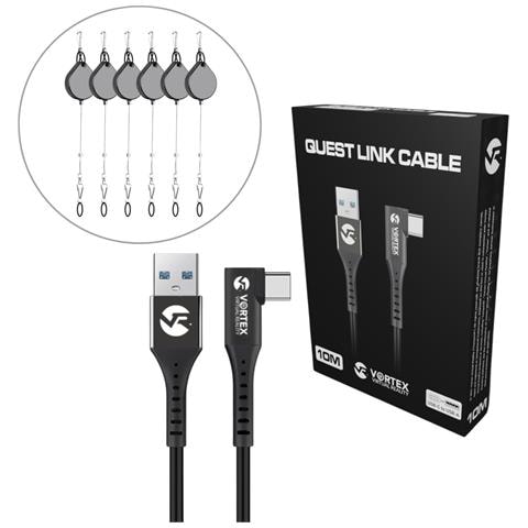 Set Di Cavi Usb-a Da 10 M + Ganci Di Sospensione | Meta Quest 3 & 3s & 2 - Foto 1
