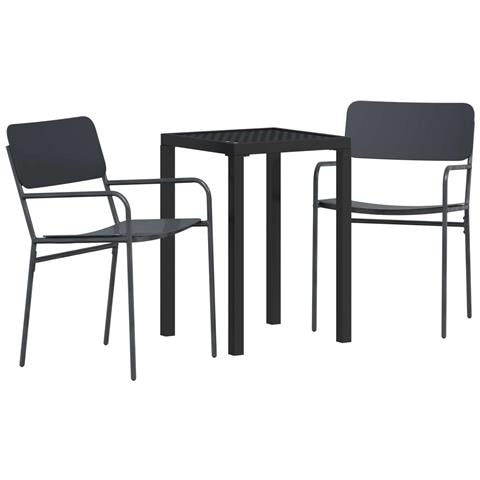 Set Mobili da Esterno 3 pz Antracite Acciaio - Foto 1