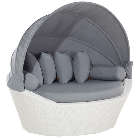 Divano Coperto Da Giardino In Rattan Bianco Sylt - Foto 26