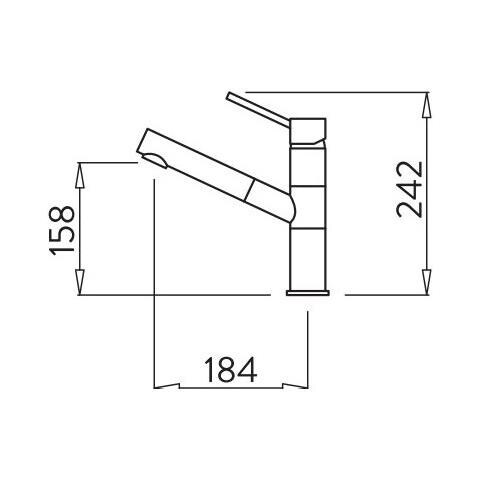 Miscelatore Monocomando con canna girevole e doccetta estraibile Reno 18x15 cm Granitek Bianco 68 - Foto 2