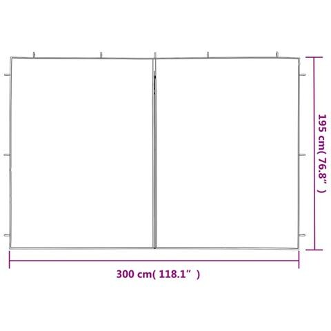 Parete Per Tendostruttura In Pe 2 Pz Con Cerniera Bianco - Foto 4