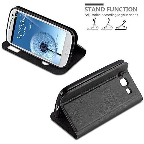 Cadorabo Custodia Compatibile Con Samsung Galaxy S3 / S3 Neo In Nero Cometa - Coperchio Protettivo Con Chiusura Magnetica, Funzione Stand E 2 Finestre Di Visualizzazione - Foto 2