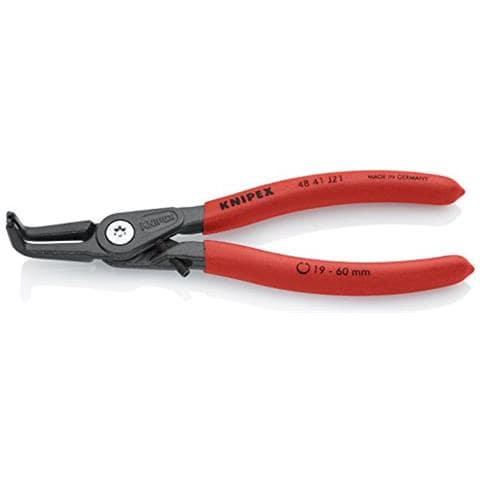 48 41 J21 Pinza Di Precisione Per Anelli Di Sicurezza Per Anelli Di Sicurezza Interni A Fori Bonderizzata Grigia Rivestiti In Resina Sintetica Antiscivolo 165 Mm - Foto 1