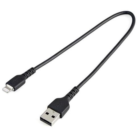 Cavo da USB-A a Lightning da 30cm nero - Robusto e resistente cavo di alimentazione /sincronizzazione in fibra aramidica da USB tipo A da Lightning - Certificato Apple Mfi per iPad /iPhone 12 - Foto 1