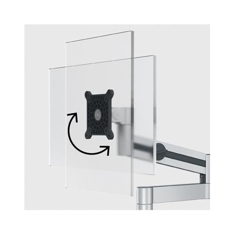 508423 Braccio Porta Monitor Con Perno Per Foro Passacavo, Braccio Estensibile Per Schermo Da 21-27 Con Attacco Vesa, Ruotabile Di 360°, Argento - Foto 7