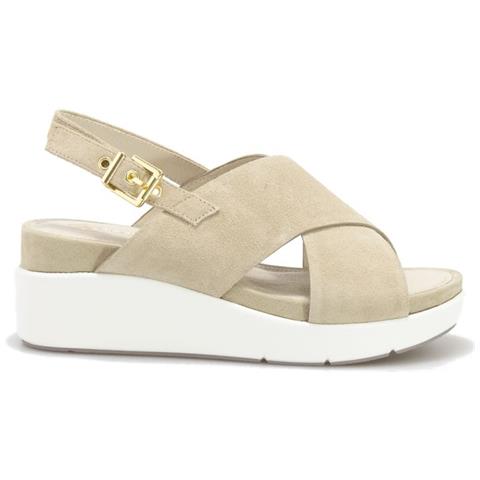 sandali zeppa beige