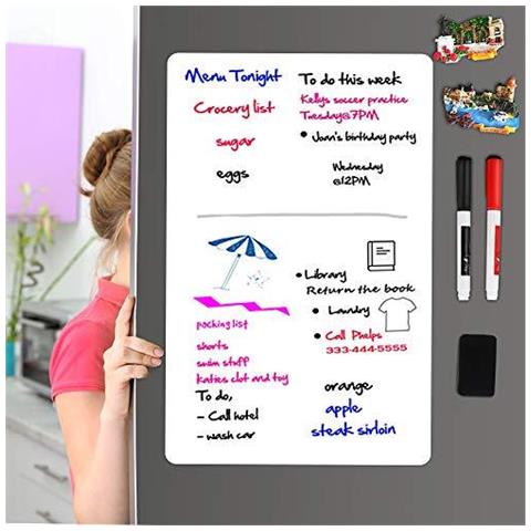 Lavagna Magnetica Frigo Consiglio A3 Con La Nuova Macchia Resistente Tecnologia Dry Erase Blocchetto Per Appunti Per La Casa Kitchen Shopping List Meal Planner Ufficio Comunicazione Sono Disponibili 2 Marker Penne Magnete Eraser - Foto 4