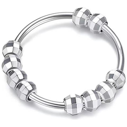 Anelli Antistress Con Perline Girevoli Silver S - Foto 1