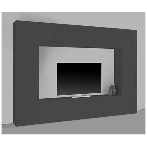 Parete Attrezzata Amel, Set Salotto Porta Tv A 4 Ante, Mobile Soggiorno Multiuso, 100% Made In Italy, Cm 260x30h180, Antracite - Foto 16