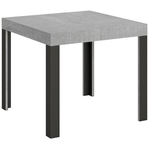 Tavolo Allungabile 90x90/246 Cm Linea Telaio Antracite - Cemento - Foto 6
