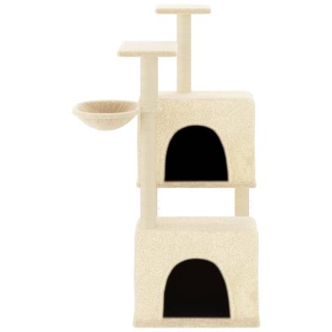 Albero Per Gatti Con Tiragraffi In Sisal Crema 122 Cm - Foto 2