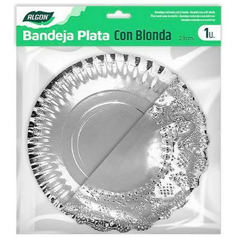 Vassoio Per Aperitivi Algon Rotonda Argentato 23 X 23 X 1,5 Cm (48 Unità) - Foto 2
