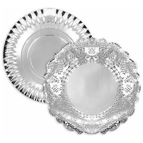 Vassoio Per Aperitivi Algon Rotonda Argentato 23 X 23 X 1,5 Cm (48 Unità) - Foto 3