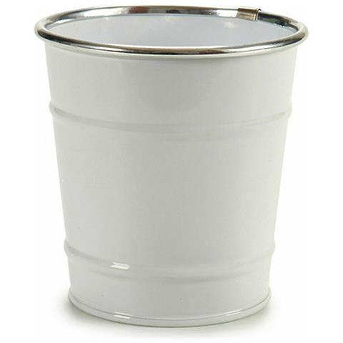 Vaso Secchio Bianco Argentato Zinco 10,5 X 10,5 X 10,5 Cm (72 Unità) - Foto 2