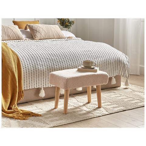 Sgabello Takoma Bouclé Beige Chiaro - Foto 8