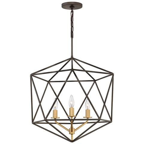 Lampadario Industrial Nordico Astrid Metallo Bronzo Opaco 3 Luci E14 - Foto 1