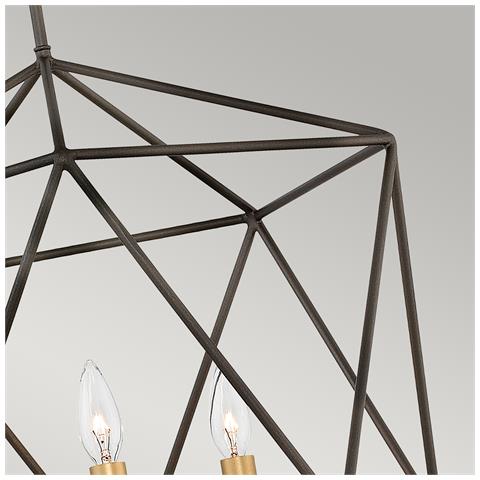 Lampadario Industrial Nordico Astrid Metallo Bronzo Opaco 3 Luci E14 - Foto 2