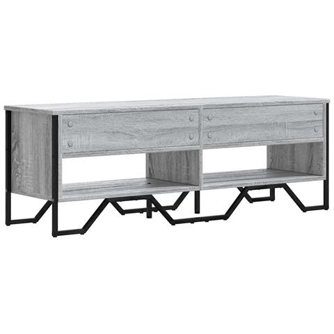 Mobile Porta Tv Grigio Sonoma 122x34x41cm In Legno Multistrato - Foto 2