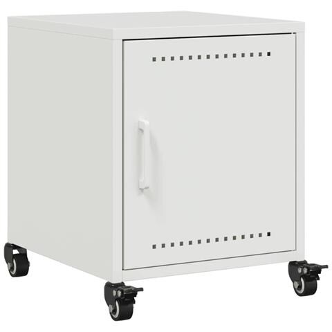 Comodino Bianco 36x39x43,5 cm in Acciaio - Foto 1