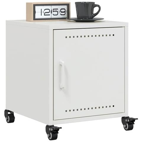 Comodino Bianco 36x39x43,5 cm in Acciaio - Foto 10