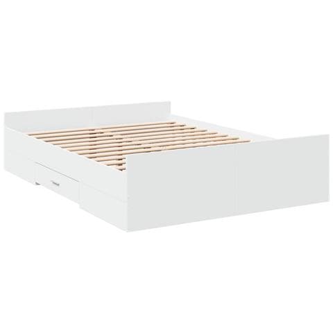 Giroletto Con Cassetti Bianco 135x190 Cm In Legno Multistrato - Foto 3