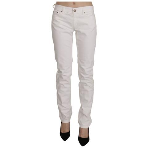 Jeans Skinny Casual In Denim Elasticizzato In Cotone Bianco - W31 - Foto 1