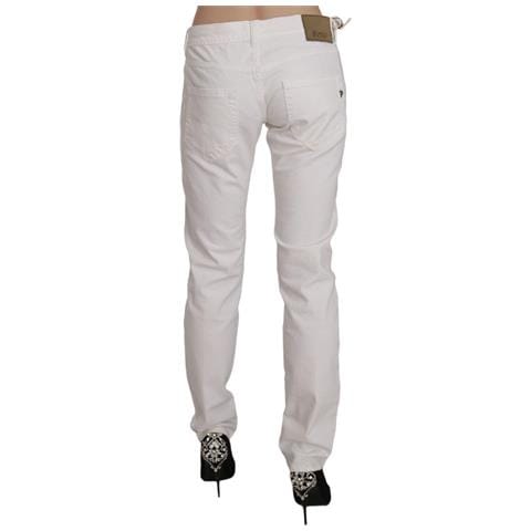 Jeans Skinny Casual In Denim Elasticizzato In Cotone Bianco - W31 - Foto 4