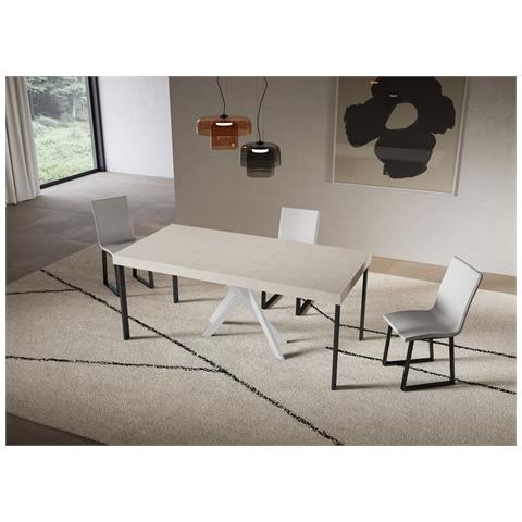 Consolle Allungabile 90x40/300 Cm Saki Premium Cashmere Gambe Bianche - Foto 2