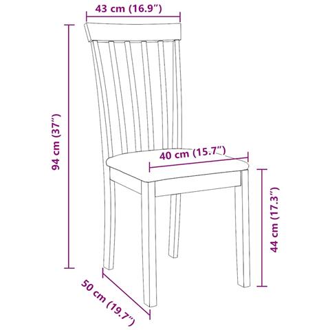 Sedie da Pranzo con Cuscini 2 pz Naturale Legno Massello Hevea - Foto 2