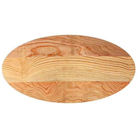 Piano Tavolo Marrone Chiaro 100x50x4cm In Rovere Massello Ovale - Foto 2