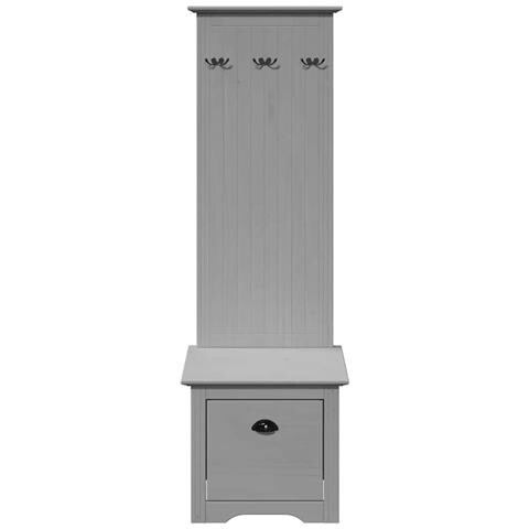 Mobiletto Da Ingresso Con Ganci Bodo Grigio 50x40x157 Cm - Foto 2