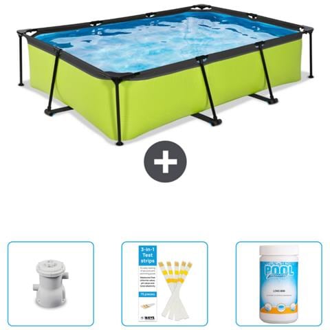 Piscina Fuori Terra - Rettangolo - 300x200x65 Cm - Groen - Include Accessori Coordinati Cb73 - Foto 1