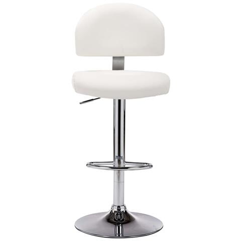 Sgabello Da Bar Bianco In Similpelle - Foto 1