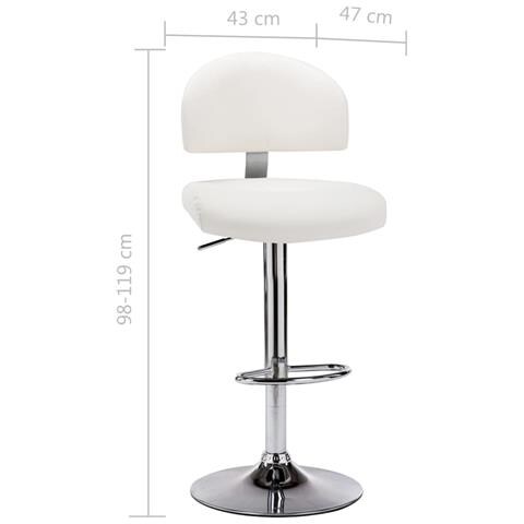 Sgabello Da Bar Bianco In Similpelle - Foto 7