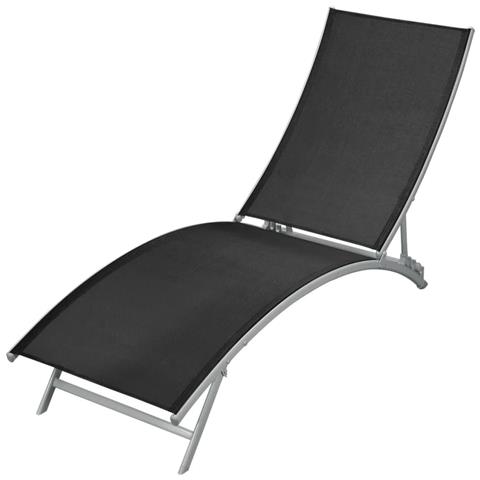 Lusso Casadino -  Lettino Prendisole In Acciaio E Textilene Nero - Foto 2