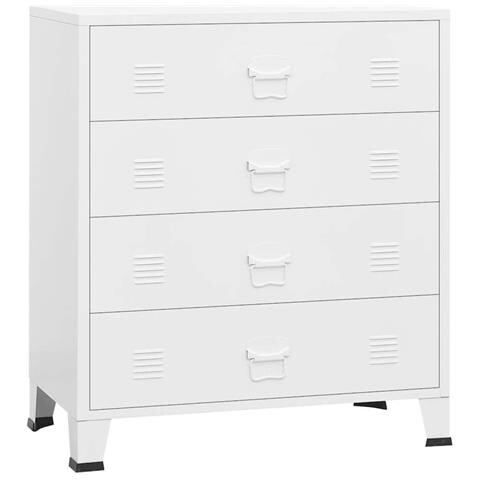 Lusso Casadino - Cassettiera Industriale Bianca 78x40x93 Cm In Metallo - Foto 1
