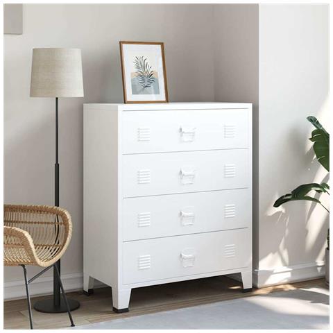 Lusso Casadino - Cassettiera Industriale Bianca 78x40x93 Cm In Metallo - Foto 2