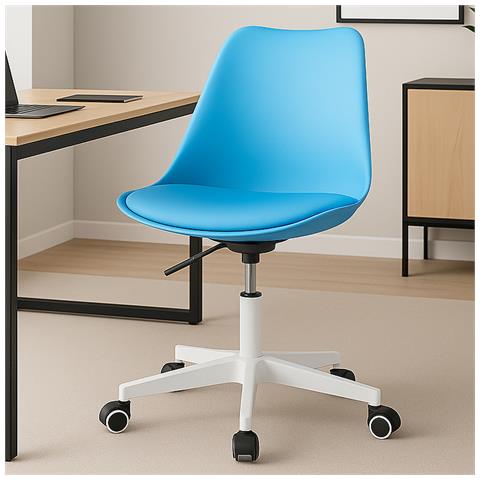Sedia Da Ufficio Full Blu Poltrona Da Studio E Casa Ergonomica Con Ruote - Foto 1