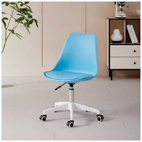 Sedia Da Ufficio Full Blu Poltrona Da Studio E Casa Ergonomica Con Ruote - Foto 5