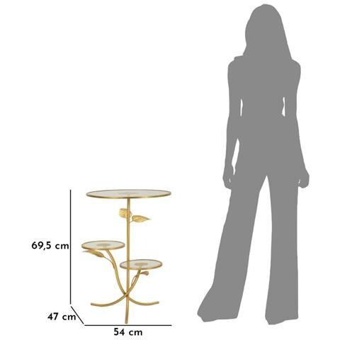 Tavolino Mf802 - Oro - Metallo - 54x54x69,5 Cm - Foto 8
