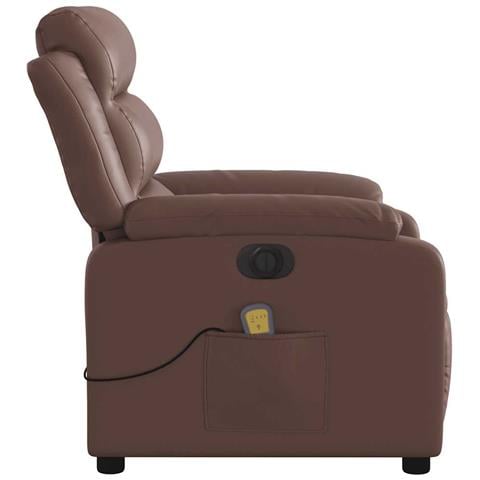 Poltrona Massaggiante Elettrica Marrone in Similpelle - Foto 9