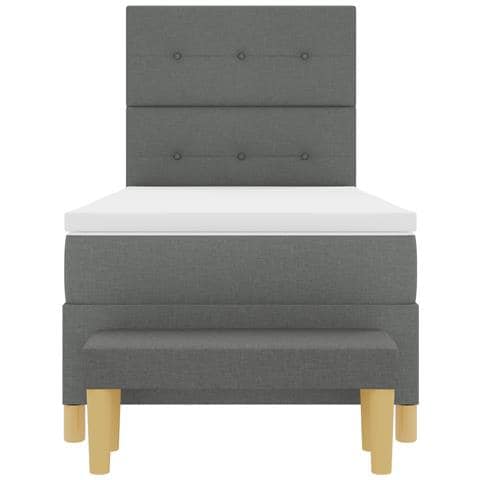 Letto a Molle con Materasso & Panchina Grigio Scuro 100x200 cm Tessuto - Foto 9