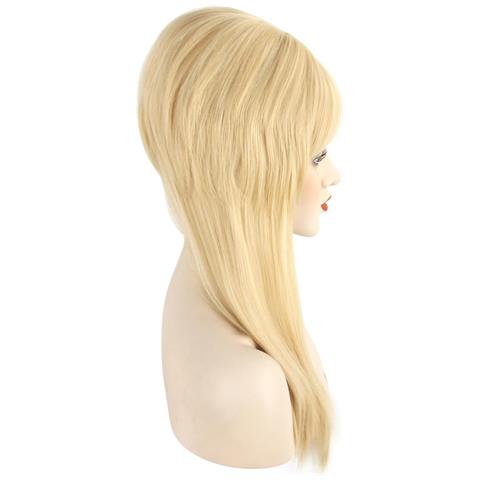 Fvcent Parrucca In Stile Vintage Retro Liscia Bionda Con Frangia Circonferenza 50 Cm - Foto 5